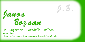 janos bozsan business card